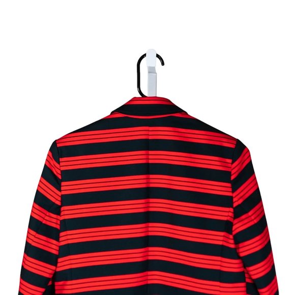 Gap Women's Blazer Red Blue Striped Stretch Preppy Academia Lined Suit Jacket 6 - Picture 7 of 8